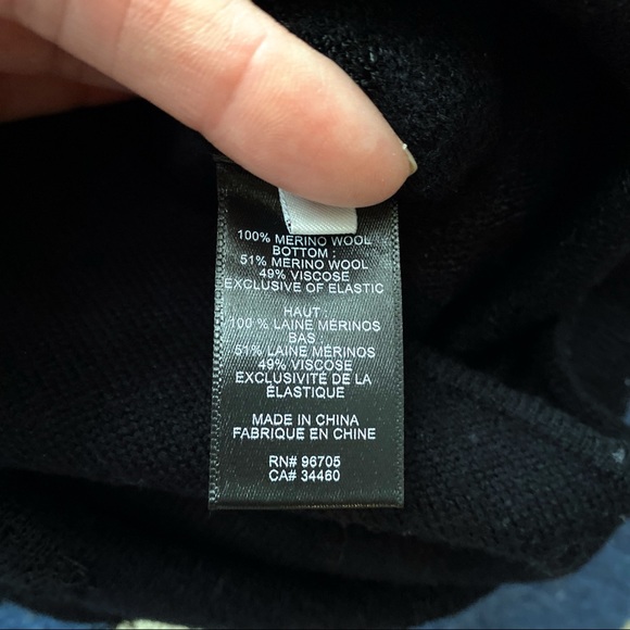 π€ REBECCA TAYLOR TALL BLACK SWISS DOT WOOL BLEND DOILY KNIT JUMPSUIT! - Picture 9 of 14